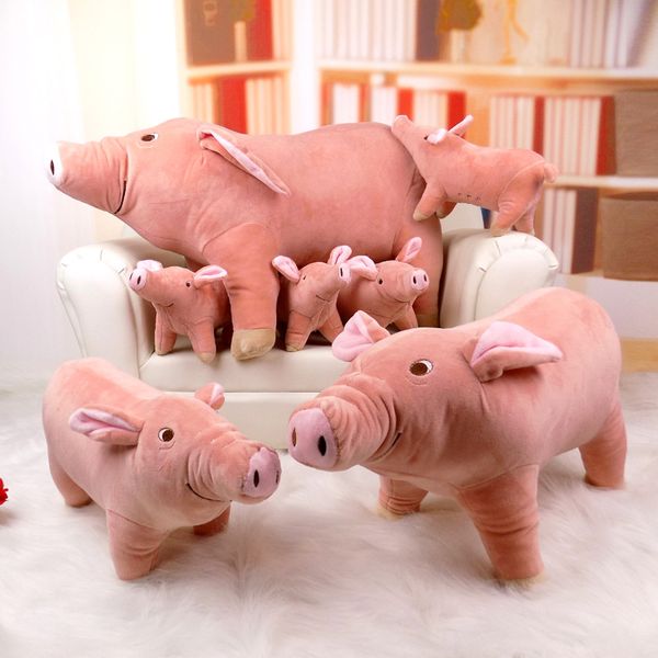 Nueva venta caliente de simulación de cerdo de peluche de juguete lindo creativo viejo muñeco de cerda juguete para mascotas almohada muñeca de tela gratis UPS / DHL