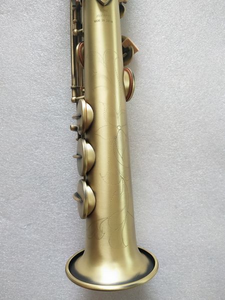 Nuevo caliente saxofón soprano S-991 latón antiguo B música plana accesorios de grado profesional