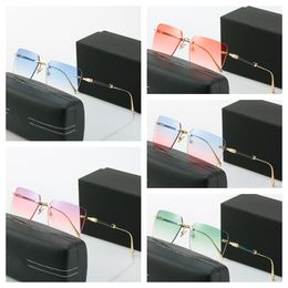 Nouvelles lunettes de soleil Hot Square Frames Luxury Man 24k Placing Gradient Blue Optical Eyeglass Noble Eyewear Italie Designer Femmes Unisexe