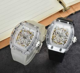 New Hot Style Luxury Designer R Watch Premium Clear Skeleton Face M Herenhorloge Full Function Quartz chronograaf horloge Unboxed