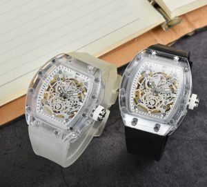 New Hot Style Luxury Designer R Watch Premium Clear Skeleton Face M Montre pour hommes Fonction complète Quartz Chronographe Montre Unboxed