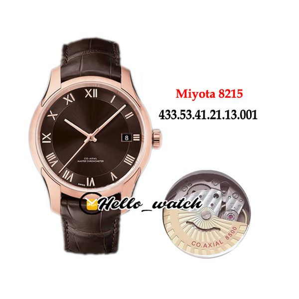 New Hour Vision 41mm 433.53.41.21.13.001 Miyota 8215 Montre Homme Automatique Boîtier Or Rose Cadran Marron Bracelet Cuir Marron Montres Hello_watch