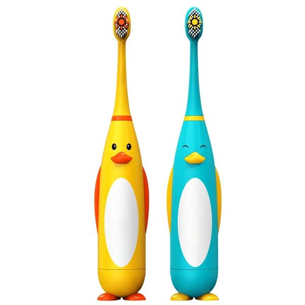 Nouvelle brosse à dents électrique pour enfants domestiques dessin animé mignon ultrasons électrique petite brosse à dents de canard jaune