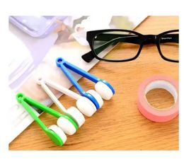 Nouveaux outils de nettoyage ménagers couleurs multiples Mini brosse à lunettes à deux côtés nettoyant en microfibre écran de lunettes frotter lunettes nettoyer essuyer outil de lunettes de soleil