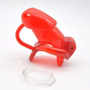 Nouveau HT v3 Cage à pénis anneau mâle petite/Standard Cage en Silicone avec anneau en résine fixe dispositif de chasteté adulte jouets Sexy A360-4