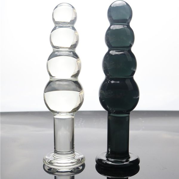 Nouveau énorme double gode en verre cristal anal long plug anal point G masturbation féminine jouet mâle gay produits sexy