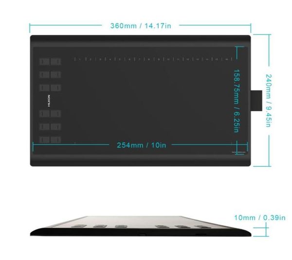 Nueva tableta Huion 1060 Plus, tableta de dibujo gráfico, tablero de dibujo Digital de 8192 niveles, tableta digitalizadora 3293475