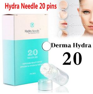 Aiguille Hydra Portable 20 broches applicateur bouteille en verre Injection de sérum dans le rajeunissement de la peau réutilisable Anti-âge Microneedle