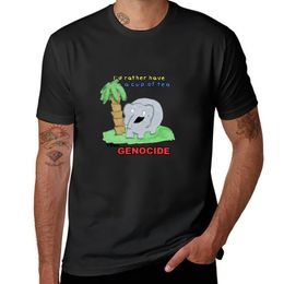 Nuevo prefiero tomar una taza de té que la camiseta de la camiseta del elefante de genocidio camiseta divertida ropa vintage camisetas lisas hombres