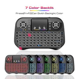 Nuevo i10 teclado inalámbrico retroiluminación Air Mouse Bluetooth Touchpad control remoto retroiluminado de mano para TV Box X96Q X96MAX PLUS