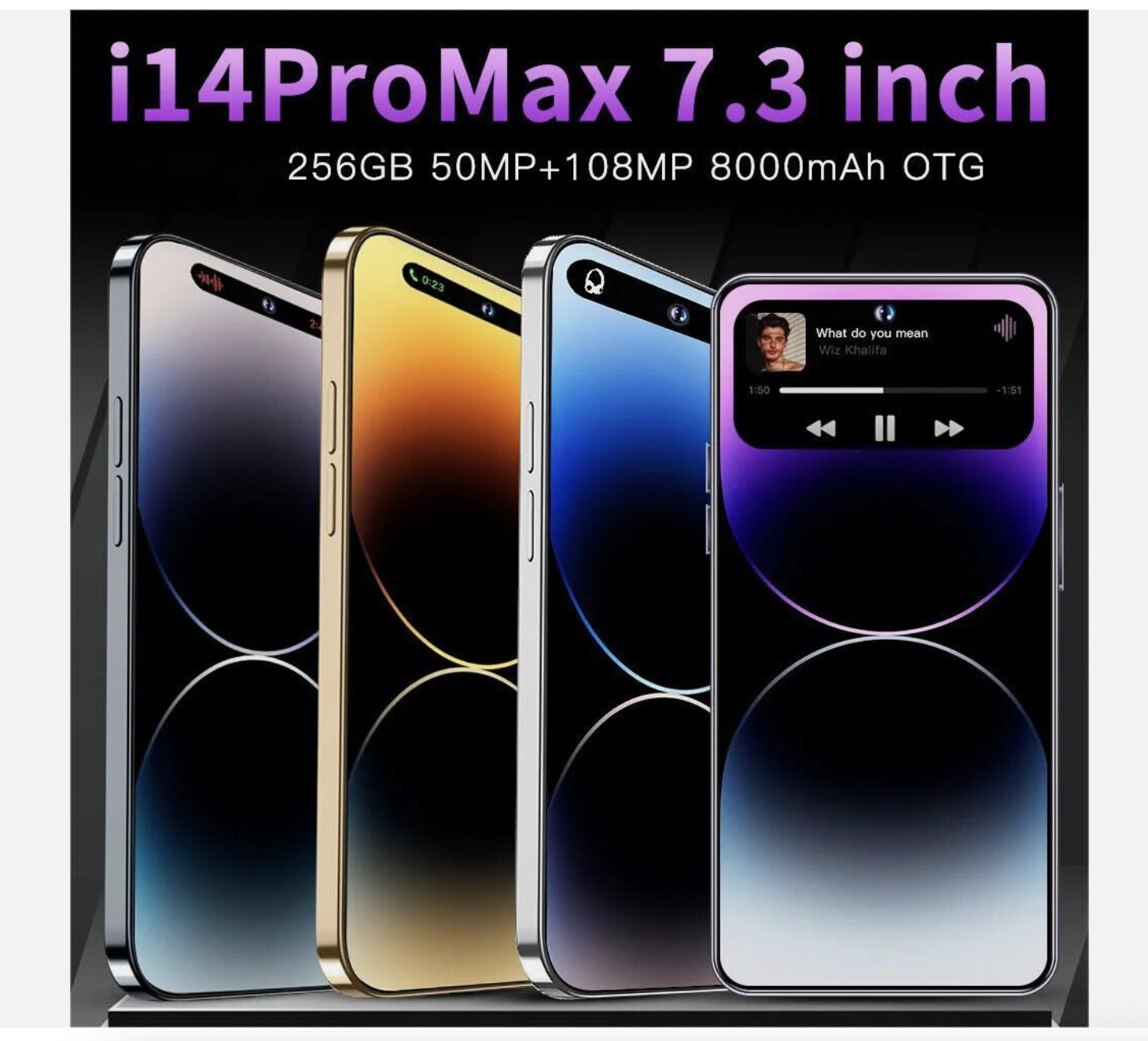 New I15 i14 Pro Max 7.3" Android Smartphone 256GB 4G GSM Global Unlocked Cell Phone unlock mobile phone celular mobile phones androids not iphone 15
