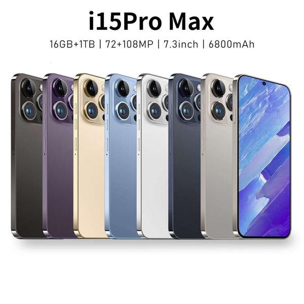 Nouveau i15 Pro Max 3 + 64 Go de 7,3 pouces pouces à grand écran Android 4G Smartphone