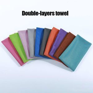 Nouvelle serviette froide de glace double couches de tissu de polyester cool sport serviettes de refroidissement tissu imprimé serviette de coton serviettes de plage EWB7895