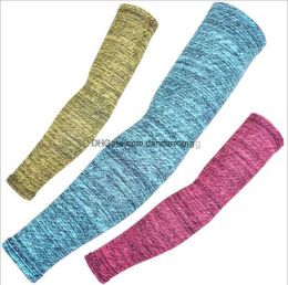 nieuwe ice silk arm sleeve siliconen antislip sportmouwen coloful outdoor fietsen basketbal arm warmers zomer antiuv beschermende arm cover