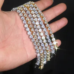 Nueva pulsera Iced Out Bling Full 5A Cubic Zirconia pavimentada 5mm cadena de tenis corona conjunto de puntas pulseras para Mujeres Hombres joyería de moda