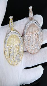 NIEUWE ICED OUT Money Dollar Paraplu Forever Rich Letter Ketting Twee Tone Color Bling 5a Cubic Zirkon CZ Hanger Hiphop Jewelry4940788
