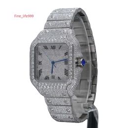 Nuevo Iced Out Tester Pass VVS Diamante Natural Alta Calidad Lujo Oro Plata Original Hip Hop Hombres Moissanite Diamante Reloj de pulsera