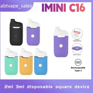 NOUVEAU IMINI C16 VAPER TANK 2ML 3ML DIRECTIVE PLACE DIREPLABLE VAPPORT VAPE VAPE VAPT VAPORISTRE D'HUILE D8 D9 280MAH Préchauffer USB RECHARGE POD POD FACTORY OEM Prise en charge