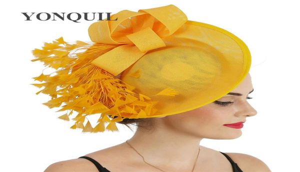 Nouveau Imitasion Sinamay Fascinant Cocktail Femmes Chapeau Fascinator Pince À Cheveux Mariée Fantaisie Fleur Chapellerie Cap Derby Party Headwear6135109