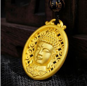 Nieuwe imitatie gouden boeddha hanger ketting Thailand mannen Amulet Lucky kettingen