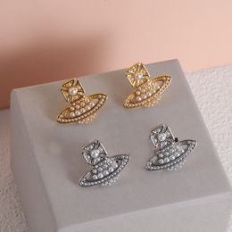 Nouveau en 925 Boucle d'oreille de perle de mode en argent sterling pour femmes du design de luxe des boucles d'oreilles de la Saint-Valentin