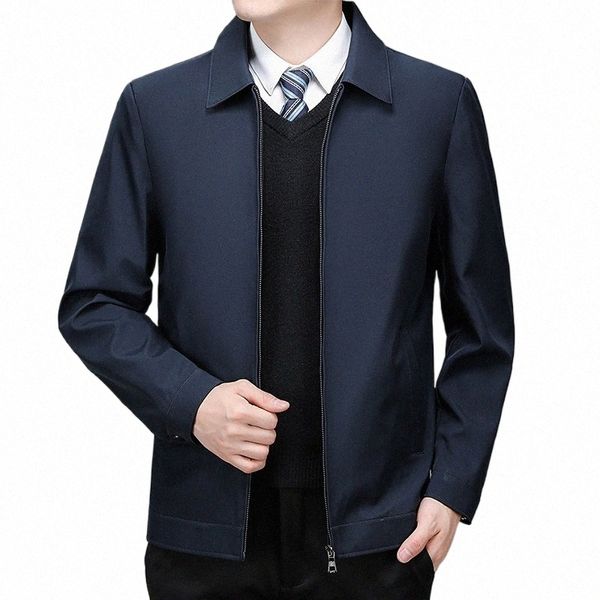 Nuevo en chaquetas casuales de lujo para hombres Chaqueta Busin Hombres Otoño Primavera Chaqueta suelta Hombres Blazer Negro Oficina Dr Abrigo para hombres L-3XL K5pU #