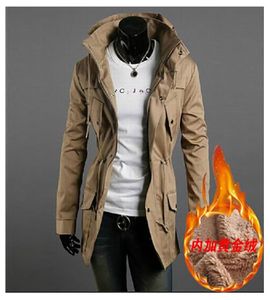 Nieuwe in's stijl slanke lange kasjmier jas warme winterjas zwart m-xxl gratis verzending2035299