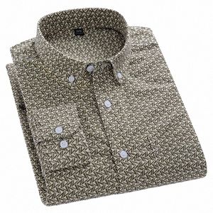Nouveau dans la chemise Fi Trends100% cott Chemises à manches LG pour hommes Slim Fit Chemise unie décontractée Vêtements rayés à carreaux doux C2I7 #