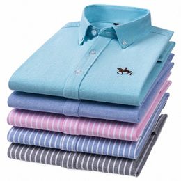 Nieuw in shirt oversize 6xl lg-mouwen voor mannen 100% katoen Oxford tops slim fit formeel effen overhemd fi kantoor kleding Q5mI #