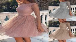 Nouveau en stock Aline Soft Tulle Robe de bal rouge foncé perle à main sexy robes de soirée Bandage Long Cocktail Robe Vestido de Fe8305114