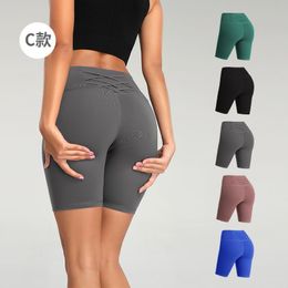 Nieuw in vrouwen Yoga Shorts Combinatie Terug Sporting Workout Athletic Leggins Breien Fitness Hoge Taille Slanke Jogging Fitness FY9092