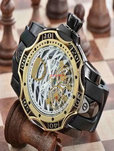 Nieuwe Ina Luxury Mens Military Sports Watches Large Dial Golden Quartz Men Watch Calendar Silicone Riem polshorloges Montre de Luxe7155547