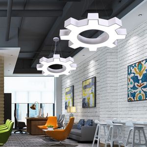 Nieuwe Industriële Stijl Kantoor Kroonluchter LED Creative Gear Art Lamp Moderne Minimalistische Internet Cafe Gym Iron Lamp