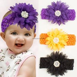 Nouveau bébé bébé fausse perle perles fleur bandeau enfants élastique bandeau de cheveux enfants chapeaux enfant filles cheveux accessoires 3 couleurs