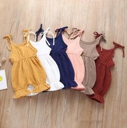 Nieuwe Baby baby meisjes kleding Suspendedr jumpsuits Kinderen Korte rompertjes 2019 Zomer Peuters Klim Kleding Onesies kinderkleding6928347