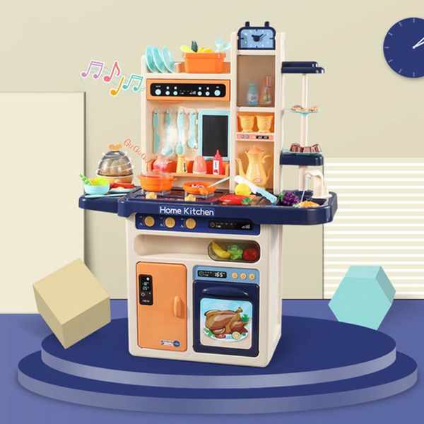 New Infant Shining Kids Kitchen Toys 65pcs / 43pcs / 29pcs Faire semblant de jouer à la simulation Cuisine Cuisine pour enfants Jouets Cuisine Jouets Set LJ201009