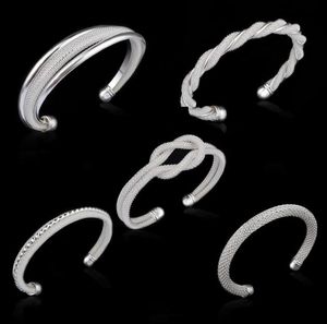 Hot infinity Bracelets placage 925 Sterling Silver Fashion Charms Bracelet Bracelet Mixte 5 Styles Bijoux pour Femmes Cadeau De Noël Wholes