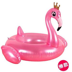 Nieuwe opblaasbare kroon flamingo zwemmatras gigantisch water drijvend dier drijft pvc zwembad stoel ringen buizen water speelspeelgoed