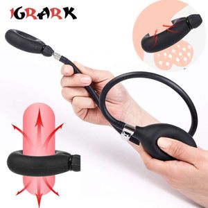 Nouveau écluse gonflable Pinis Ring Deticoncable Silicone Cockring Delay Ejaculation Toys Sexy For Men Dick érection Games Adult SexyShop