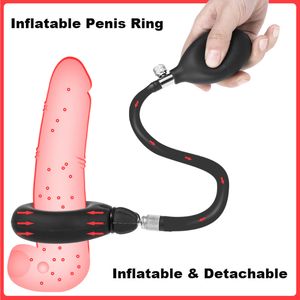 Nouveau anneau de pénis gonflable détachable réglable sperme coq élargissement retardé éjaculation serrure adulte jeu sexy jouet