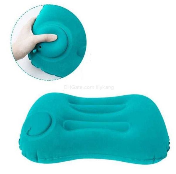 Nouveaux coussins d'oreiller de voyage gonflables pour avion oreillers cervicaux auto-gonflants avec pompe intégrée camping en plein air voyage oreiller de couchage soutien de la taille coussin d'air