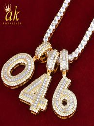 Nouveau numéro initial pendentif Baguette numéro 09 collier de déclaration pour les femmes couleur or Hip Hop Rock Street bijoux cuivre cubique Zi5874808