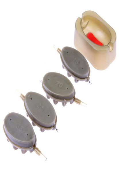 Feeder de pêche à la carpe, nouvelle méthode en ligne, 4 mangeoires, 15202535g et 30405060g, ensemble de moules, matériel Terminal de pêche, accessoire 6780121