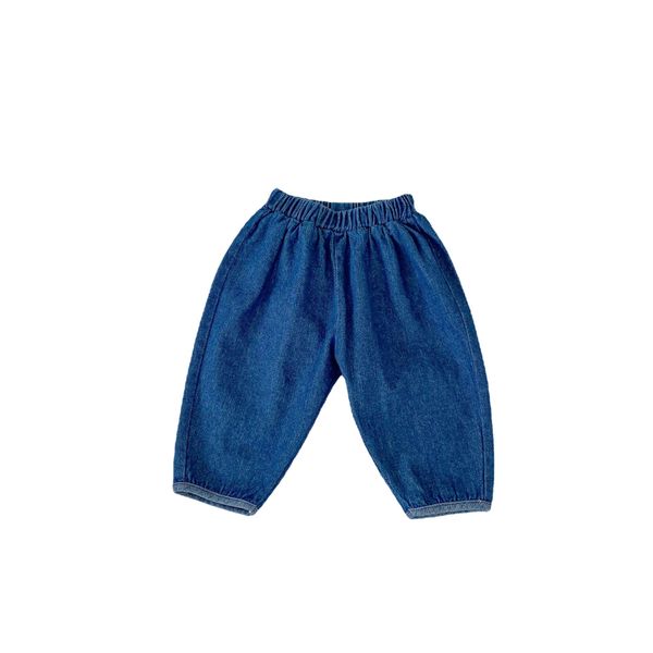 Nuevos pantalones vaqueros de otoño Ins, ropa para niña, ropa para niño, cintura alta, Color sólido, pantalones vaqueros cálidos, ropa para niños 2587