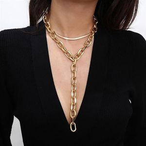 Collier ras du cou de luxe pour femmes, chaîne à maillons multicouches exagérée, long pendentif, ras du cou, déclaration de styliste, pour filles, nouvelle collection, 281k