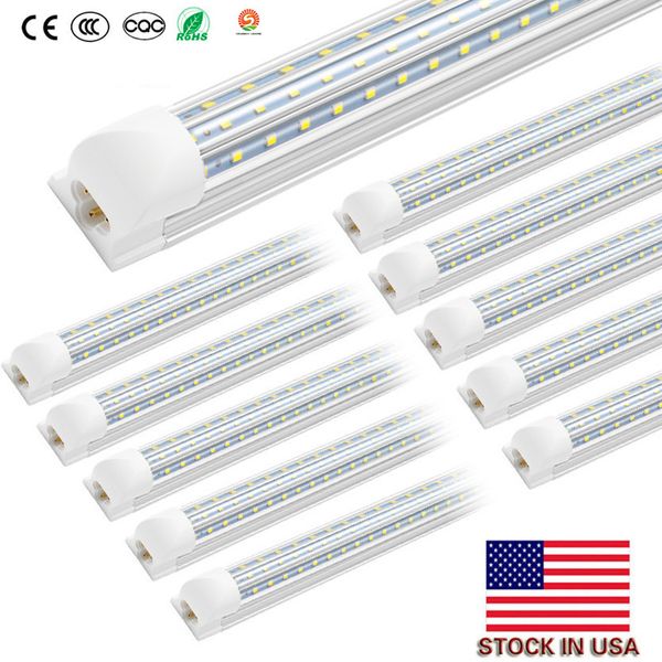 NOUVEAU Vshap intégré 2.4m 8ft 120W Led T8 Tube Lights SMD2835 576 Leds LEDGlow lumières Warm Cool White Frosted Transparent Cover 85-265V