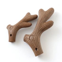Nouveaux jouets interactifs pour chiens: animaux de compagnie mordant des branches simulées et des dents moulées à corne de cerf jouets en fibre de bois en bois
