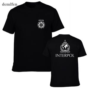 T-shirt à manches courtes et col rond pour hommes, estival et Cool, avec Logo Interpol imprimé International