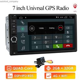 Nouveau IPS Quad Core 7 "2Din Android 10 voiture NO-DVD Radio lecteur multimédia 1024*600 universel GPS Navigation auto radio stéréo Audio USB