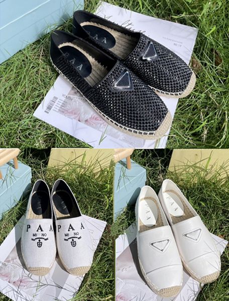 Nouveau créateur italien triangle graphique Chaussures de femmes occasionnelles Espadilles Summer Luxury chaussures plates mode Chaussures pour femmes Loafers Fisherman toile chaussures deigner chaussures P